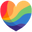coração com as cores do orgulho LGBTQ+